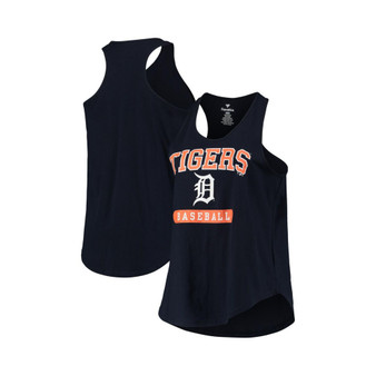 Women's Navy Detroit Tigers Plus Size Racerback Tank Top