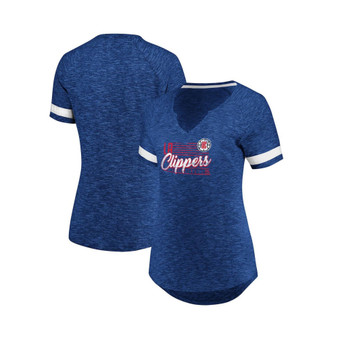 Women's Branded Royal and White LA Clippers Showtime Winning With Pride Notch Neck T-shirt