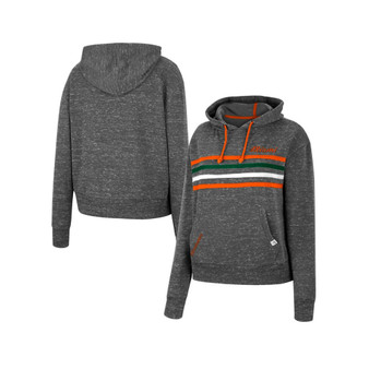 Women's Charcoal Miami Hurricanes Backstage Speckled Pullover Hoodie