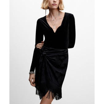 Women's Fringed Jacquard Skirt