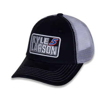 Women's Black, White Kyle Larson Name and Number Patch Adjustable Hat