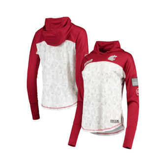 Women's Gray, Cardinal Washington State Cougars OHT Military-inspired Appreciation Mission Arctic Camo Hoodie Long Sleeve T-shirt