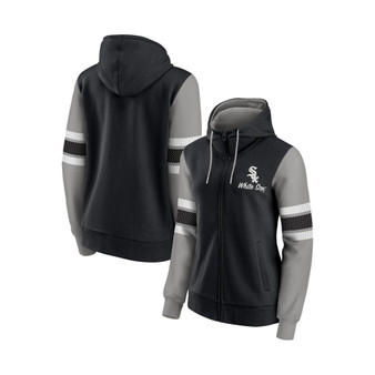 Women's Branded Black, Gray Chicago White Sox Primary Script Full-Zip Hoodie