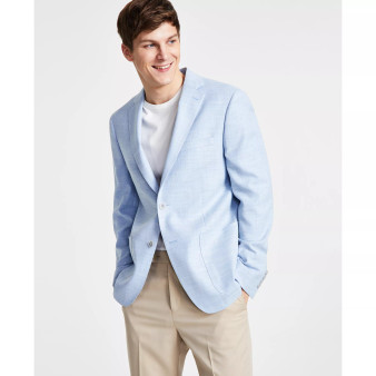 Men's Solid Colored Slim-Fit Soft Sport Coat
