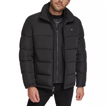 Men's Puffer With Set In Bib Detail, Created for Macy's