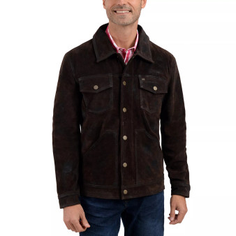 Men's Vintage Leather Trucker Jacket