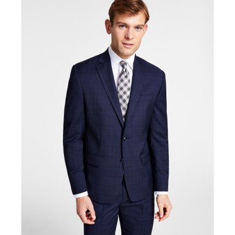 Men's Tonal Plaid Classic-Fit Wool Stretch Suit Separate Jacket