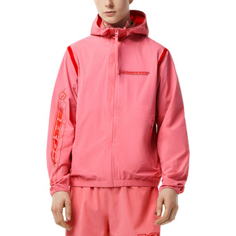 Men's Taffeta Full-Zip Hooded Short Track Jacket
