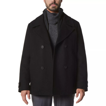 Men's Danton Peacoat with Inset Bib