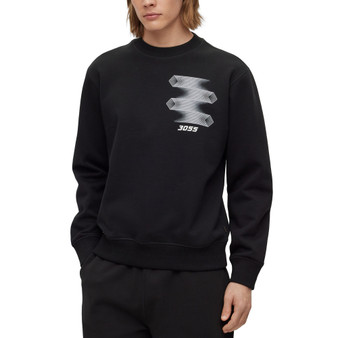 Men's Relaxed-Fit Racing-Inspired Print Sweatshirt