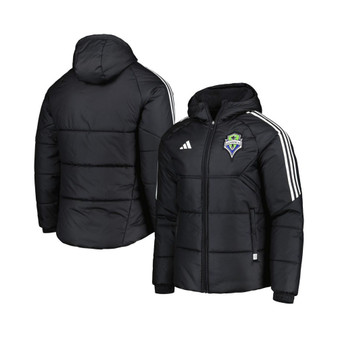 Men's Black Seattle Sounders FC Winter Raglan Full-Zip Hoodie Jacket