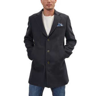 Men's Modern Wool Melange 3-Button Overcoat