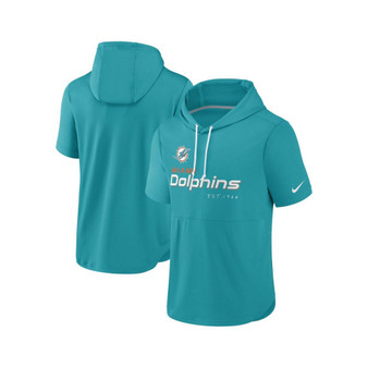 Men's Aqua Miami Dolphins Short Sleeve Pullover Hoodie