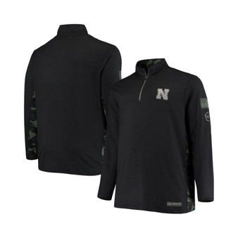 Men's Black Nebraska Huskers OHT Military-Inspired Appreciation Big and Tall Quarter-Zip Jacket