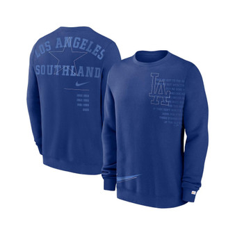 Men's Royal Los Angeles Dodgers Statement Ball Game Fleece Pullover Sweatshirt