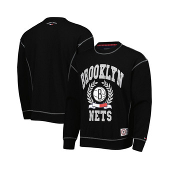 Men's Black Brooklyn Nets Peter French Terry Pullover Sweatshirt