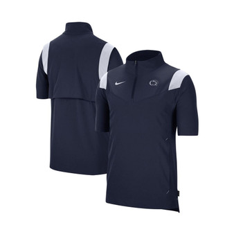 Men's Navy Penn State Nittany Lions 2021 Coaches Short Sleeve Quarter-Zip Jacket