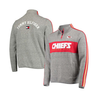 Men's Heathered Gray Kansas City Chiefs Mario Quarter-Zip Jacket