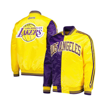 Men's Purple, Gold Los Angeles Lakers Fast Break Satin Full-Snap Jacket