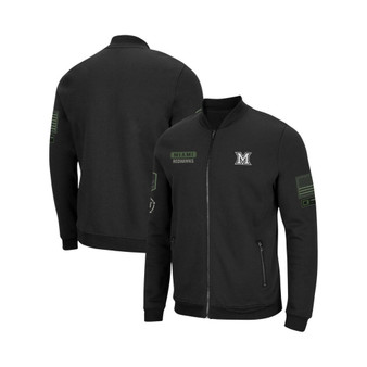 Men's Black Miami University RedHawks OHT Military-Inspired Appreciation High-Speed Bomber Full-Zip Jacket