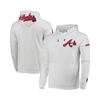 Men's White Atlanta Braves Logo Pullover Hoodie