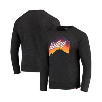 Men's Heathered Black Phoenix Suns Harmon Raglan Tri-Blend Pullover Sweatshirt