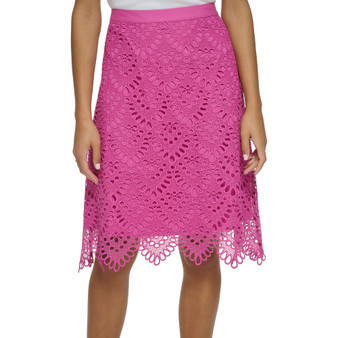 Women's Tile Lace Scalloped-Hem Skirt