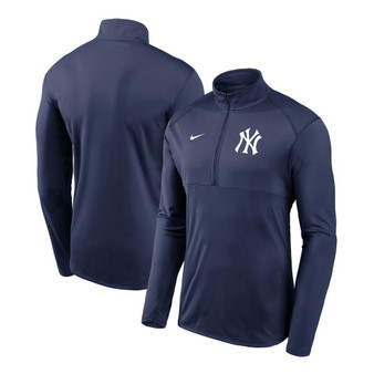 Men's Big and Tall Navy New York Yankees Team Logo Element Performance Half-Zip Pullover Jacket