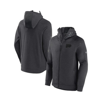 Men's Branded Heather Charcoal Philadelphia Flyers Authentic Pro Road Tech Full-Zip Hoodie Jacket