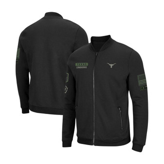 Men's Black Texas Longhorns OHT Military-Inspired Appreciation High-Speed Bomber Full-Zip Jacket