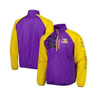 Men's Purple, Yellow LSU Tigers Point Guard Raglan Half-Zip Jacket