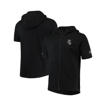 Men's Black Chicago White Sox Recruit Short Sleeve Full-Zip Hoodie
