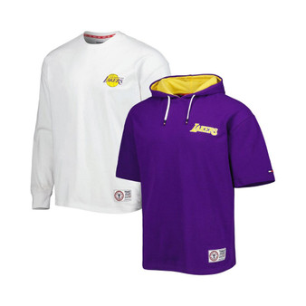 Men's Purple, White Los Angeles Lakers Matthew 2 in 1 T-shirt and Hoodie Combo Set