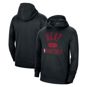 Men's Black Miami Heat 2021-2022 Spotlight On Court Performance Practice Pullover Hoodie
