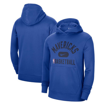 Men's Blue Dallas Mavericks 2021-2022 Spotlight On Court Performance Practice Pullover Hoodie