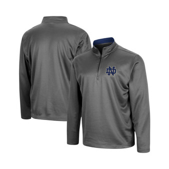 Men's Charcoal Notre Dame Fighting Irish Big and Tall Fleece Quarter-Zip Jacket