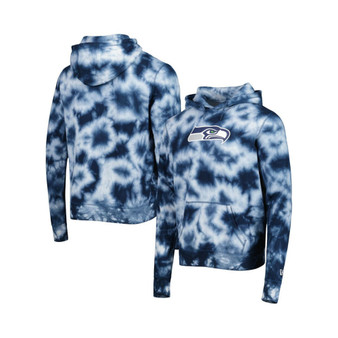 Men's College Navy Seattle Seahawks Team Tie-Dye Pullover Hoodie