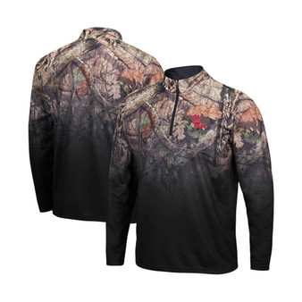 Men's Black Ole Miss Rebels Mossy Oak Fleet II Quarter-Zip Jacket