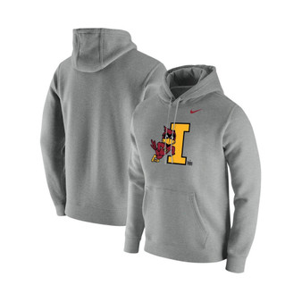 Men's Heathered Gray Iowa State Cyclones Vintage-Like School Logo Pullover Hoodie