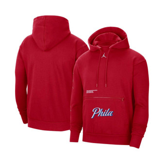 Men's Brand Red Philadelphia 76ers Courtside Statement Edition Pullover Hoodie