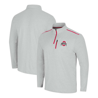 Men's Heather Gray Ohio State Buckeyes Great Scott Quarter-Zip Jacket