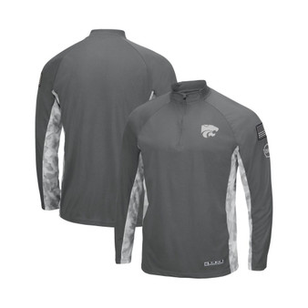 Men's Gray, Camo Kansas State Wildcats OHT Military-Inspired Appreciation Swoop Quarter-Zip Jacket