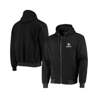 Men's Black New Orleans Saints Craftsman Thermal-Lined Full-Zip Hoodie