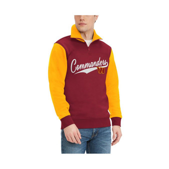 Men's Burgundy, Gold Washington Commanders Aiden Quarter-Zip Top