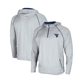 Men's Heathered Gray West Virginia Mountaineers Timeline Raglan Quarter-Zip Hoodie