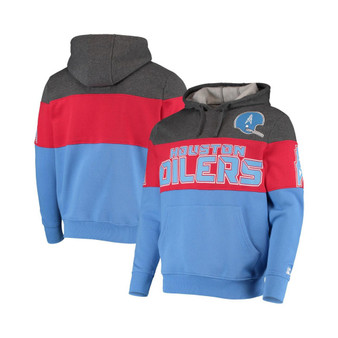Men's Gray and Red Houston Oilers Extreme Fireballer Throwback Pullover Hoodie