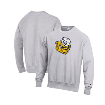 Men's Heathered Gray Michigan Wolverines Vault Logo Reverse Weave Pullover Sweatshirt