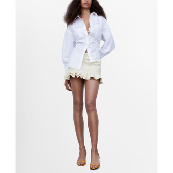 Women's Ruffled Cotton Miniskirt