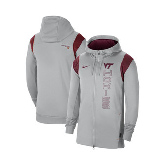 Men's Gray Virginia Tech Hokies 2021 Sideline Performance Full-Zip Hoodie