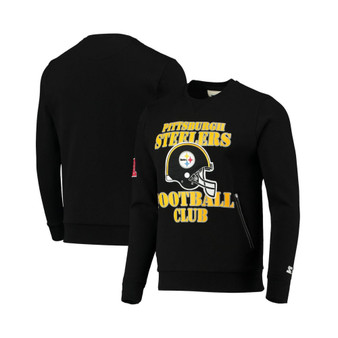 Men's Black Pittsburgh Steelers Locker Room Throwback End Zone Pullover Sweatshirt